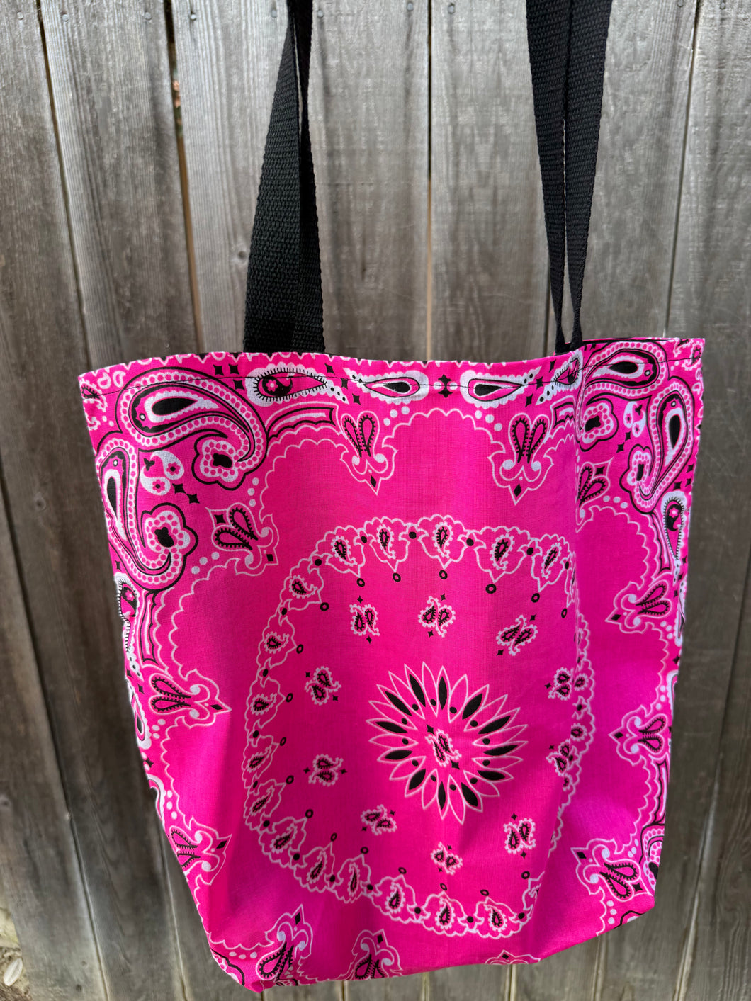 Medium Hot Pink Bandana Tote
