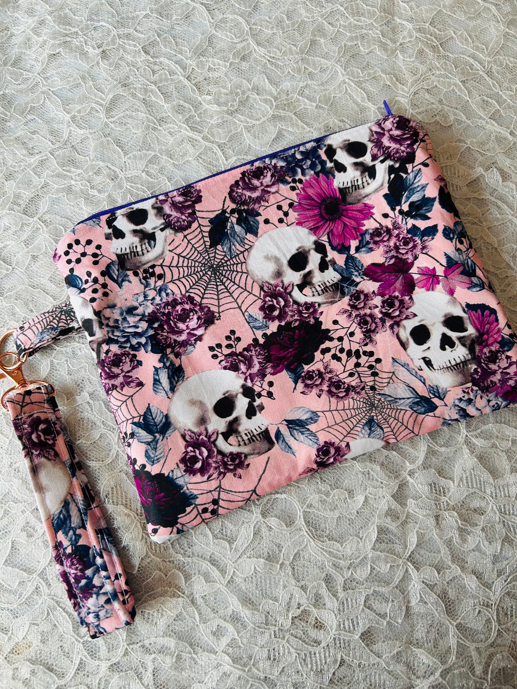 Pink Floral Skulls